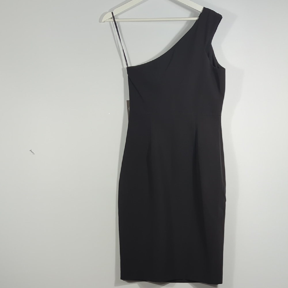 Vince Camuto Chic Black One-Shoulder Dress, Size 6 NWT